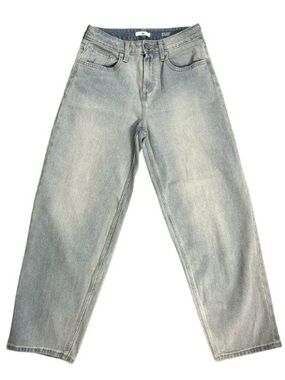 BP. Mid Rise Barrel Leg Jeans Light Wash Baggy Denim Size 25